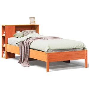 vidaXL Lit biblioth&egrave;que sans matelas cire marron 100x200 cm pin massif