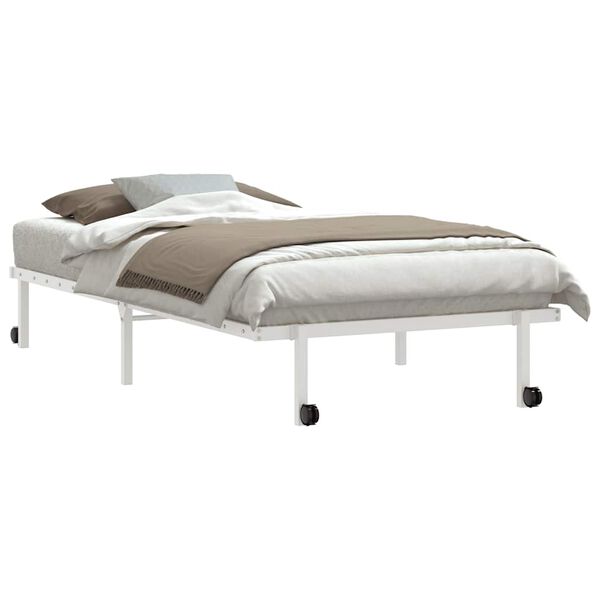 vidaXL Cadre de lit sans matelas pliable blanc 100x200 cm acier