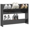 vidaXL Armoire &agrave; chaussures murale gris brillant bois d'ing&eacute;nierie