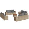 vidaXL Salon de jardin avec coussins 13 pcs beige r&eacute;sine tress&eacute;e