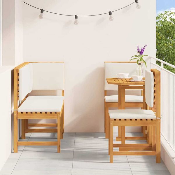 vidaXL Ensemble bistro de jardin 4 pcs Marron Bois d'Acacia Massif