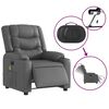vidaXL Fauteuil de massage inclinable électrique gris similicuir