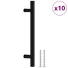 vidaXL Poign&eacute;es d'armoire 10 pcs noir entraxe 128 mm longueur totale 192 mm acier inoxydable