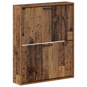 vidaXL Cabinet &agrave; chaussures mural HOORN 71 x 17 x 86 cm Bois ancien