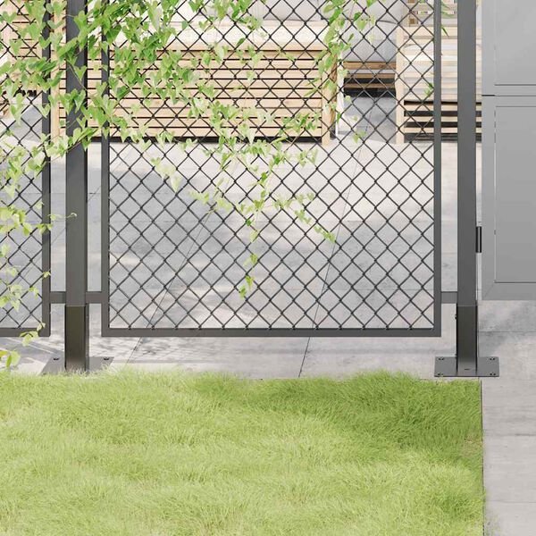 vidaXL Bases de poteau carr&eacute;es 12 pcs anthracite 51x51 mm