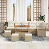 vidaXL Ensemble de canap&eacute; de jardin avec coussin 10 pcs Beige et cr&egrave;me