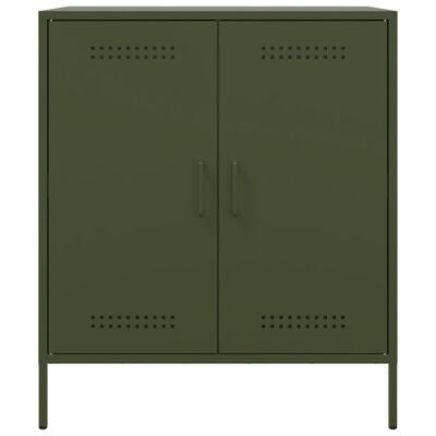 vidaXL Buffet vert olive 68x39x79 cm acier