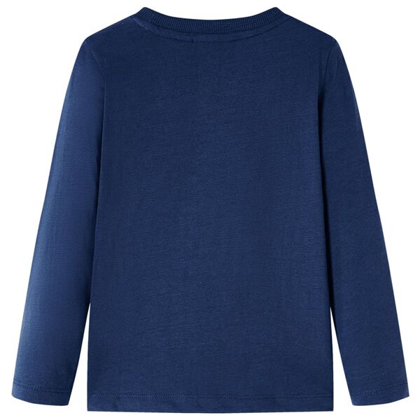 T-shirt enfants &agrave; manches longues m&eacute;lange bleu marine 128