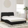 vidaXL Lit avec matelas noir 140x190 cm velours