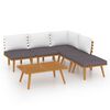 vidaXL Salon de jardin 6 pcs avec coussins Bois d'acacia solide