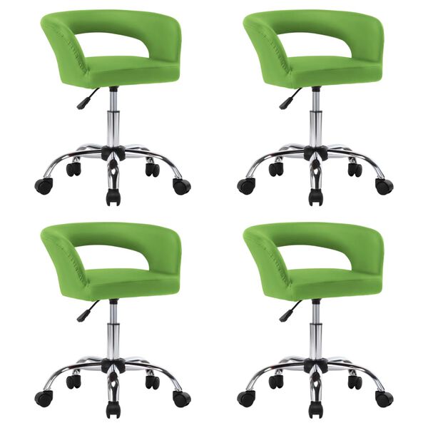 vidaXL Chaises &agrave; manger lot de 4 vert similicuir