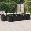 vidaXL Ensemble &agrave; manger de jardin coussins 17 pcs R&eacute;sine tress&eacute;e Noir