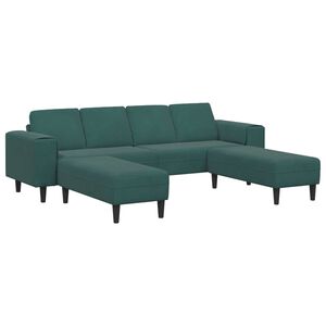 vidaXL Canap&eacute; de salon 3 pc Vert fonc&eacute;