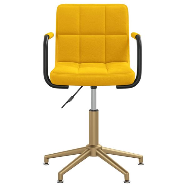 vidaXL Chaises pivotantes &agrave; manger lot de 2 jaune moutarde velours