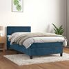 vidaXL Sommier &agrave; lattes de lit avec matelas Bleu fonc&eacute; 90x200 cm