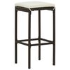 vidaXL Ensemble de bar de jardin 9 pcs coussins R&eacute;sine tress&eacute;e Marron