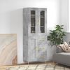 vidaXL Buffet haut Gris b&eacute;ton 69,5x34x180 cm Bois d'ing&eacute;nierie