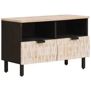 vidaXL Meuble TV Finition Lavage Blanc 70 x 33 x 46 cm
