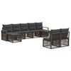 vidaXL Ensemble de canap&eacute; de jardin 9 pc Gris polyrotin