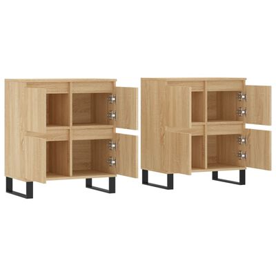 vidaXL Buffets 2 pcs chêne sonoma bois d'ingénierie