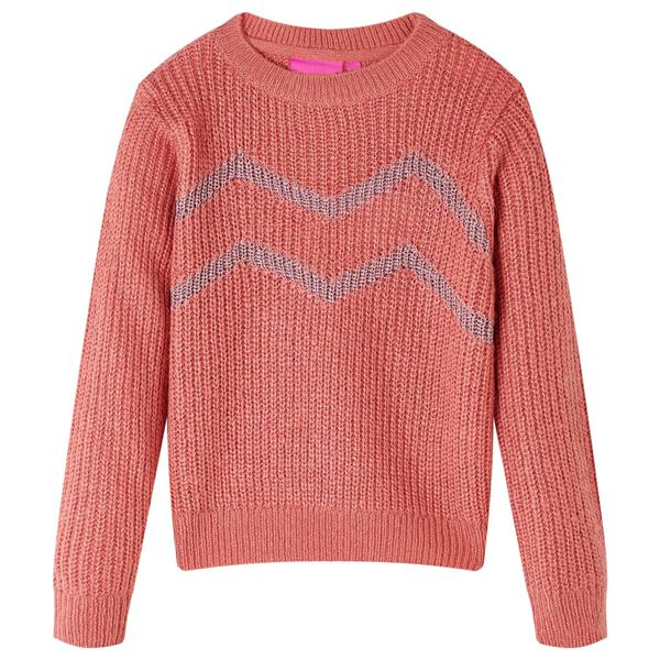 Pull-over tricot&eacute; pour enfants rose moyen 116