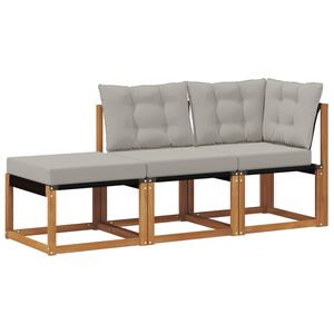 vidaXL Canap&eacute;s modulaires d'ext&eacute;rieur 3 Pi&egrave;ce Gris Naturel et Clair