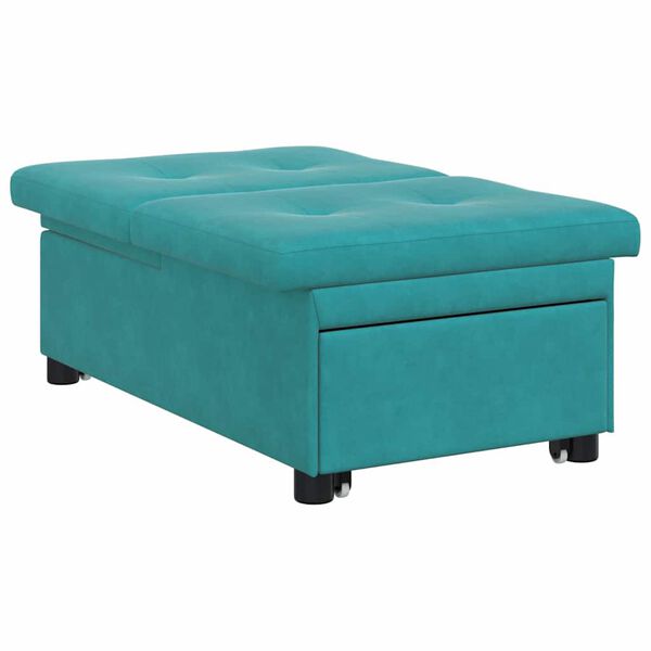 vidaXL Canap&eacute;-Lit Turquoise 194 x 67 x 82 cm Velours