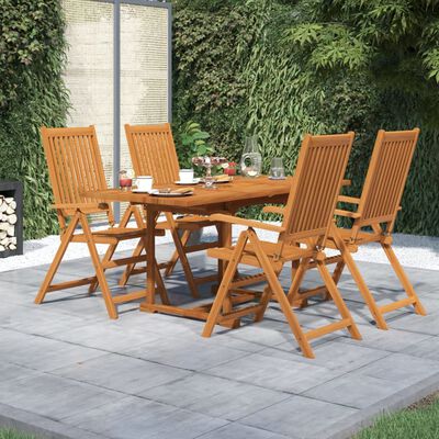 vidaXL Ensemble à manger de jardin 5 pcs Bois d'acacia massif