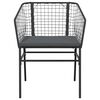 vidaXL Ensemble &agrave; manger de jardin et coussins 5 pcs noir rotin verre