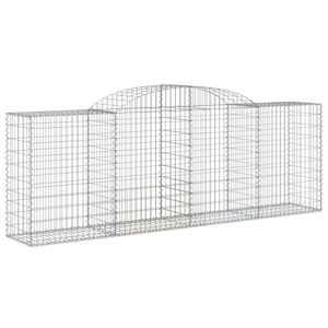 vidaXL Panier de gabions arqu&eacute; 300x50x100/120 cm Fer galvanis&eacute;