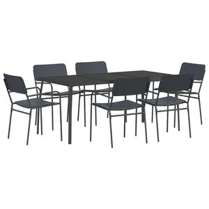 vidaXL Ensemble de salle &agrave; manger 7 pc Anthracite Acier