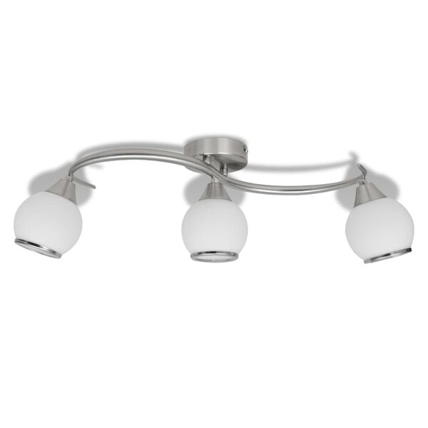 vidaXL Plafonnier avec abat-jour en verre sur rail pour 3 ampoules E14