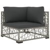 vidaXL Salon de jardin 6 pcs avec coussins r&eacute;sine tress&eacute;e gris