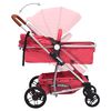 vidaXL Poussette pour b&eacute;b&eacute; 2-en-1 Rouge Aluminium