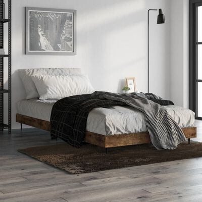 vidaXL Cadre de lit sans matelas chêne fumé 90x200cm bois d'ingénierie