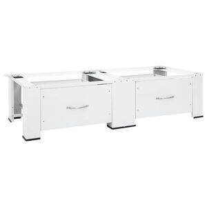 vidaXL Socle double pour lave-linge et s&egrave;che-linge avec tiroirs Blanc