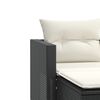 vidaXL Canap&eacute; de jardin 2 places avec tabourets noir r&eacute;sine tress&eacute;e