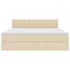 vidaXL Lit avec rangement et matelas avec matelas Cr&egrave;me 160 x 200 cm