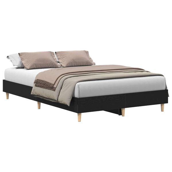 vidaXL Cadre de lit Ch&ecirc;ne noir 193 x 143 x 25 cm Bois d'ing&eacute;nierie