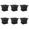 vidaXL Pots de plantes 6 pcs Noir 43 x 43 x 33,5 cm Plastique