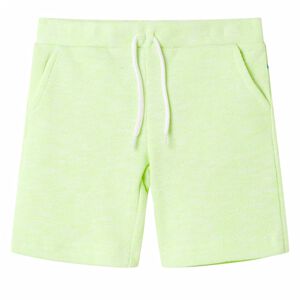 vidaXL Short pour enfants avec cordon de serrage jaune n&eacute;on 140