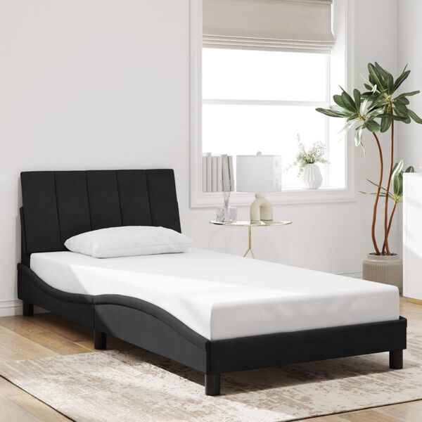 vidaXL Cadre de lit sans matelas Hanko noir 100x200 cm velours