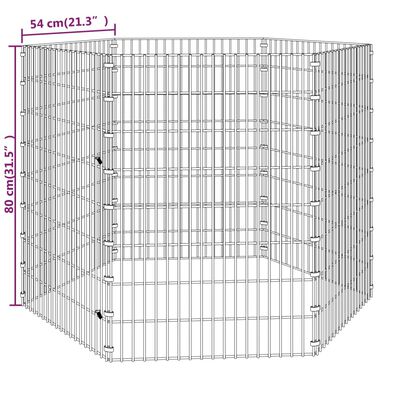 vidaXL Enclos pour animaux en liberté 6 panneaux 54x80cm fer galvanisé