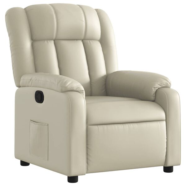 vidaXL Fauteuil inclinable Cr&egrave;me Similicuir