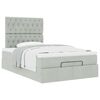 vidaXL Cadre de lit ottoman avec matelas gris clair 120x190 cm velours