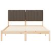 vidaXL Cadre de lit avec t&ecirc;te de lit rembourr&eacute;e Taupe 135 x 190 cm