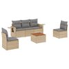 vidaXL Salon de jardin avec coussins 6pcs m&eacute;lange beige r&eacute;sine tress&eacute;e