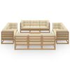 vidaXL Salon de jardin 13 pcs avec coussins Bois de pin massif