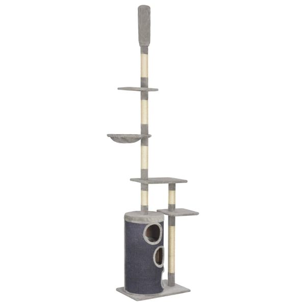 vidaXL Arbre &agrave; chat avec griffoirs en sisal Gris 260 cm