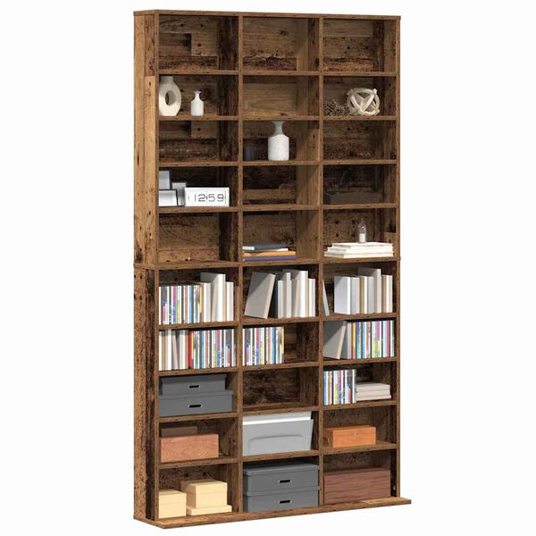 vidaXL Meuble CD Bois ancien 101 x 23 x 177.5 cm Bois d'ingénierie